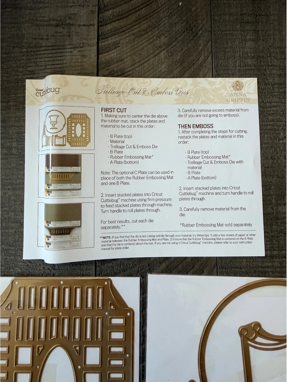 Anna Griffin Trelliage Cut & Emboss Dies die cut set with embossing folders